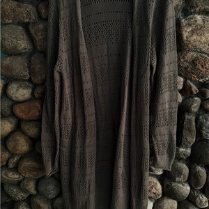 Maurices Olive Open Knit Cardigan